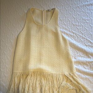 Zara Cream Sleeveless Fringe Top